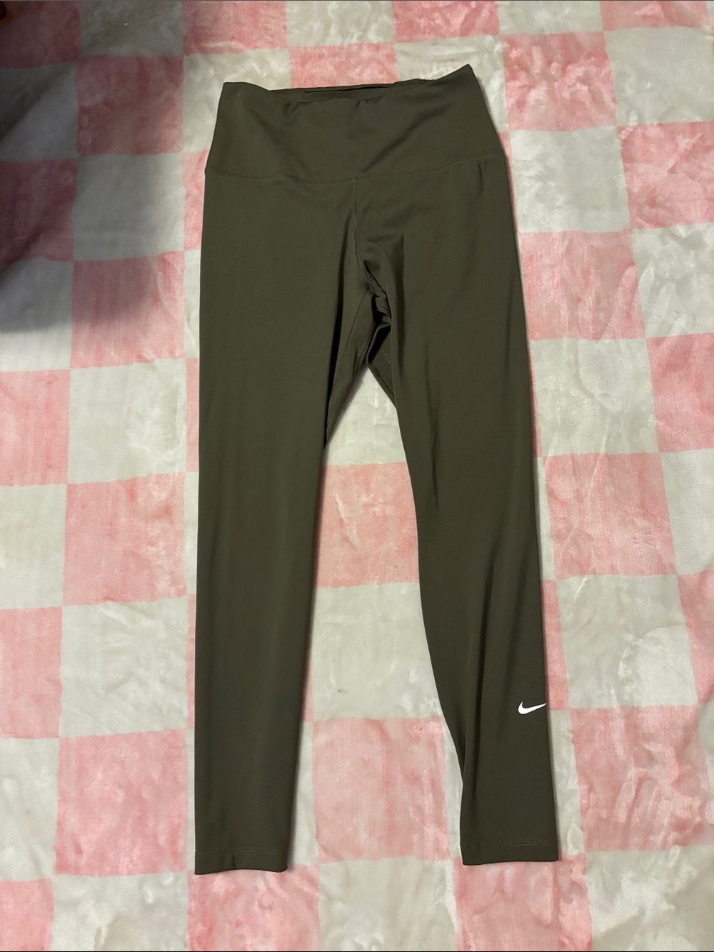 Nike Olive Leggings with White Swoosh